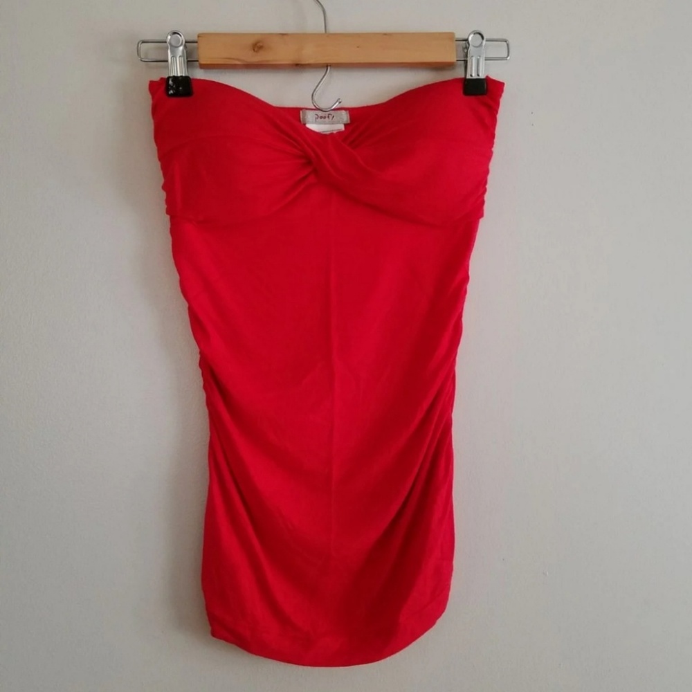 Bright Red Strapless Clubbing Top